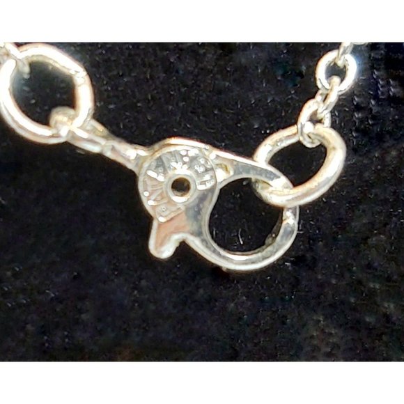 Monet Crystal Heart Silver Tone Vintage Necklace - Picture 7 of 7